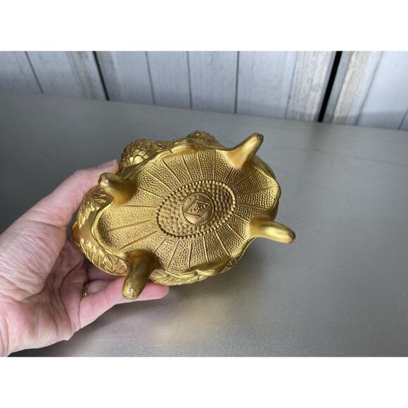 Antique Victorian Art Nouveau Jewelry Box Casket Gold/Spelter Pinecone - Picture 6 of 8